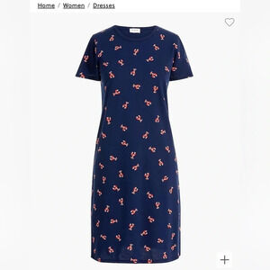 Lobster Casual Summer Short Sleeve Tshirt Dress - j Crew - Womens Size XS
